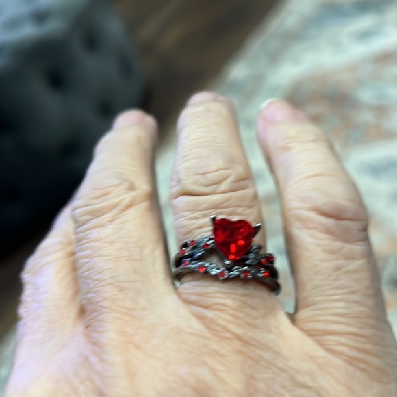 Double rings heart zirconia - Picture 5 of 13